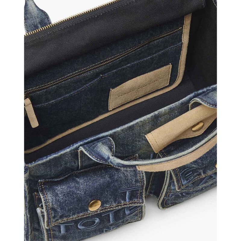 MARC JACOBS The Denim Suede Pocket Medium Tote Bag image number 2